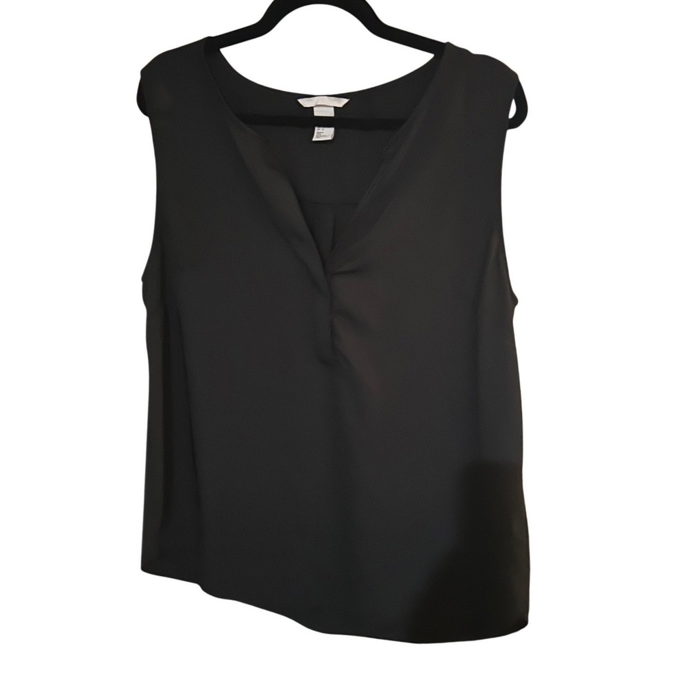H&M Black Sleeveless Blouse V-Neck Casual Top Women's Size 12